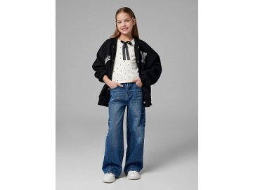 Джинсы для девочек синие wide leg