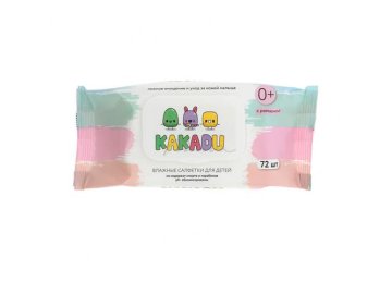 Салфетки влажные детские KAKADU, 72 шт