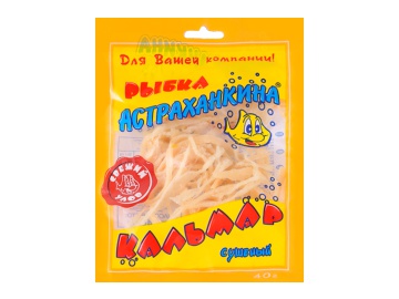 Кальмар Астраханкина рыбка сушено-вяленый стружка 40 г в Пинске Санта