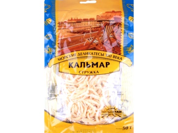 Кальмар стружка  (сушен/вялен.сол),50 г на акции в магазинах Евроопт