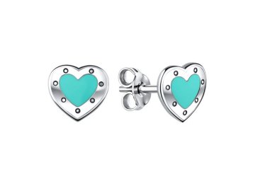Серьги пусеты TALANT, серебро 925 проба, вставка эмаль 7 Карат