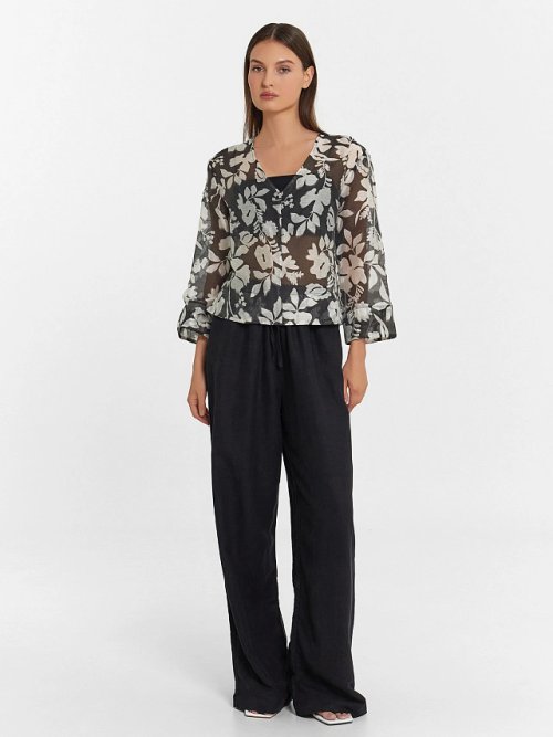 Блузка женская зеленая с цветочным принтом, фото 3 из 6