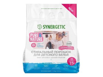 Порошок стиральный для детского белья гипоаллергенный SYNERGETIC BABY SENSITIVE 1,5кг