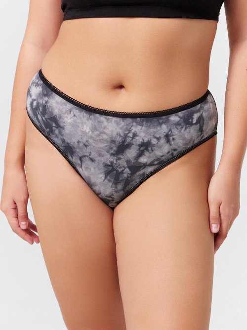 Трусы женские классические черные в технике тай-дай, фото 2 из 24