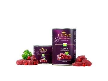 Kонсервы Nuevo для кошек старшего возраста с аллергией на куриное мясо, с ягненком и клюквой, Senior, 200 г Зообазар