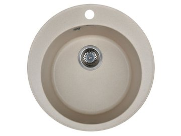 Мойка из каменной крошки WISENT WR510-30 (крем) 510х510 круг без сифона
