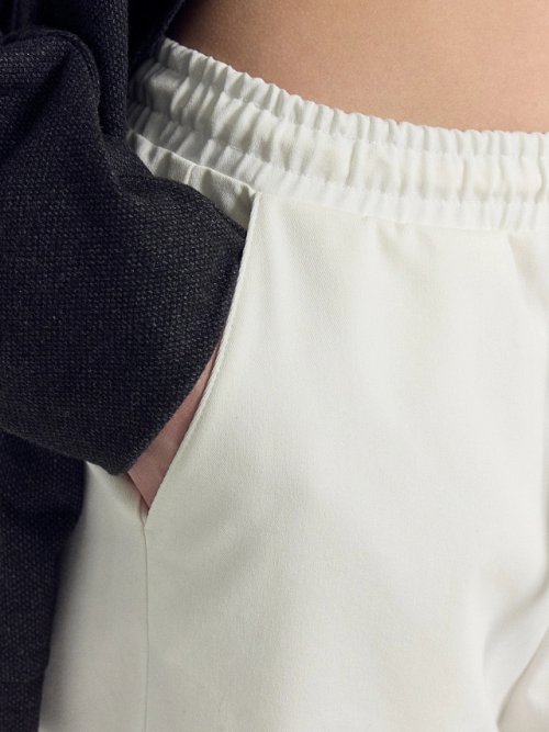 Брюки багги женские белые с высокой посадкой, фото 6 из 7