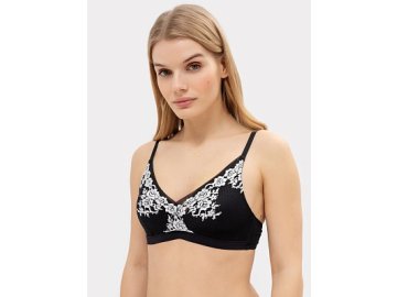 Бюстгальтер женский черный с деталями из кружева и сетки Марк Формель
