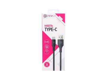 Кабель usb - type-c digitalpart tc-307 (type-c, 2.4а, 1 м, черный) Электросила