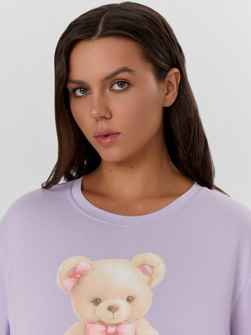 Комплект домашний женский с принтом и надписью "Bear Honey", фото 16 из 18