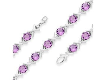 Браслет декоративный Efremov, серебро 925 проба, вставка аметист