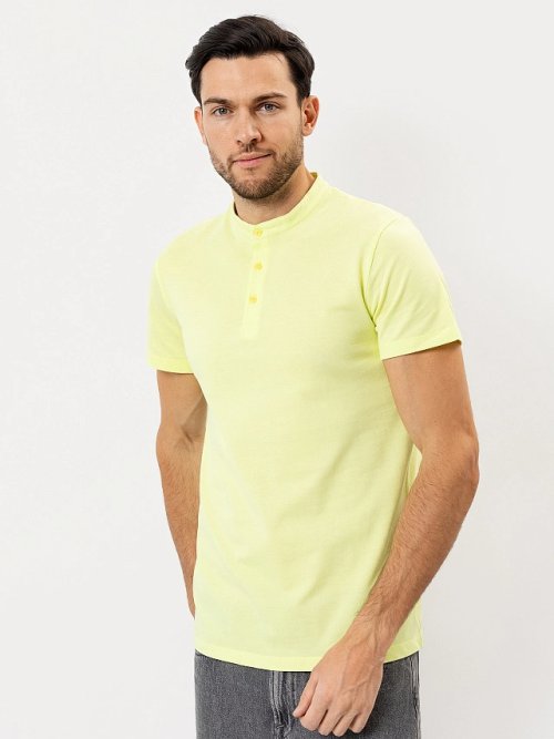 Джемпер-поло хлопковый в лимонно-желтом цвете, фото 5 из 6