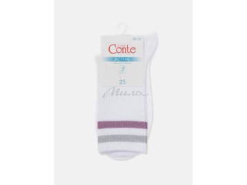 Мила акции Миоры - Носки женские CONTE ELEGANT Active, размер 23, цвет 157 белый-светло-серый, арт. 19С-65СП