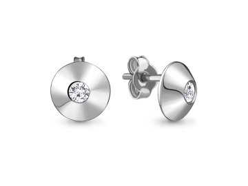 Серьги пусеты Aquamarine, серебро 925 проба, вставка фианит