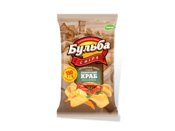 Чипсы Бульба chips вкус заморского краба 150 г пак