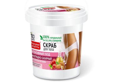 Скраб для тела ФИТОКОСМЕТИК Народные рецепты Для упругости виноградно-сахарный, 155 мл Мила