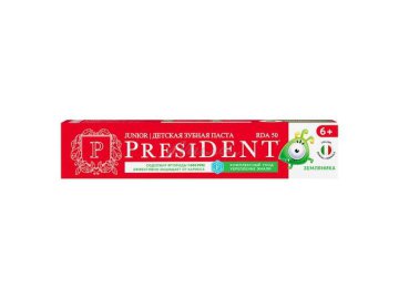 Паста зубная детская PRESIDENT 6+ Земляника с фтором, 70 г