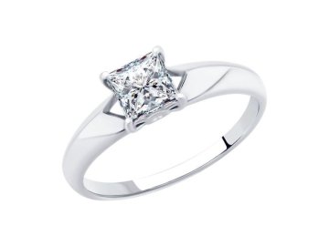 Кольцо помолвочное Diamant, серебро 925 проба, вставка фианит