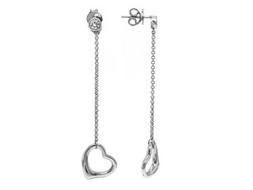 Серьги пусеты, серебро 925 проба, вставка фианит