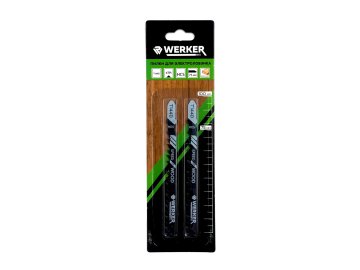 Пилка к эл.лобзику WERKER по дереву T144D 100/75мм 6TPI (к-т 2 шт)