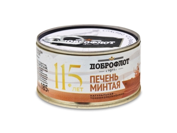 Печень минтая натуральная тонкоизмельч Доброфлот 185 г