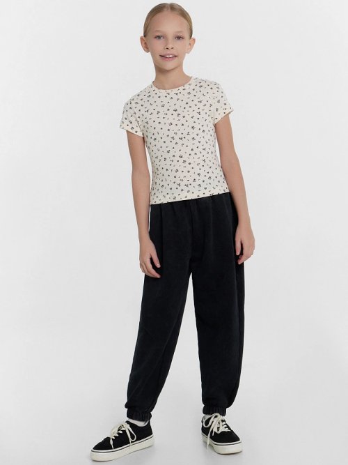 Футболка для девочек кремовая с принтом, фото 3 из 5