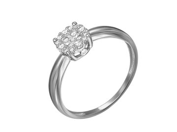 Кольцо помолвочное 7 Карат, белое золото 585 проба, вставка бриллиант