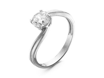 Кольцо помолвочное Zlato, серебро 925 проба, вставка фианит