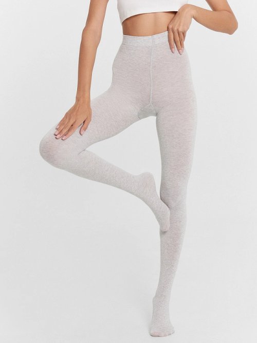 Колготки женские в цвете светло-серый меланж, фото 4 из 5