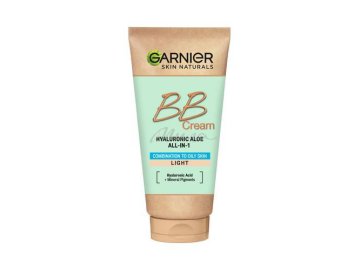 BB Cream GARNIER Skin Naturals гиалуроновый Алоэ-уход 5-в-1 для смешанной и жирной кожи, тон светло-бежевый, 50мл