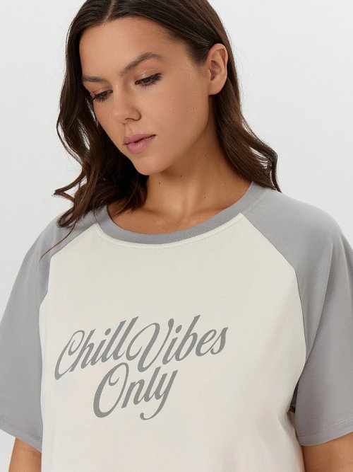 Сорочка ночная женская с надписью "Chill vibes only", фото 3 из 8