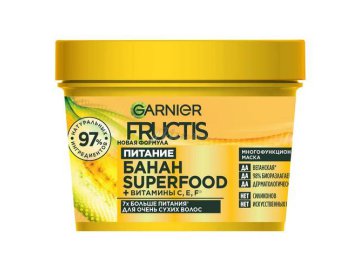 Маска для волос GARNIER Fructis Superfood Банан Экстрапитание для очень сухих волос, 390 мл