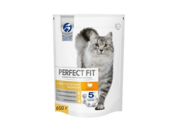 Корм д/кошек сухой Perfect Fit Индейка с чувств пищ 650 г