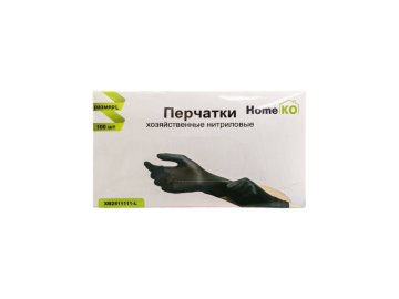 Перчатки хозяйственные нитриловые HomeKO XB2511111-L р-р L 100шт на акции в магазинах Ома