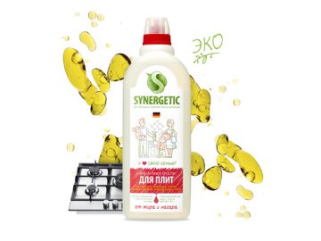 Средство для плит от жира и нагара SYNERGETIC универсальное, 1л (106100)