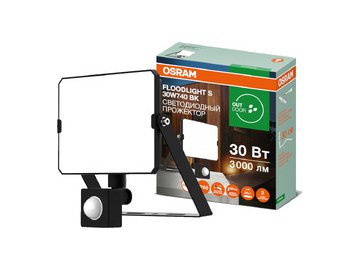 Прожектор светодиодный с сенсором OSRAM FLOODLIGHT S 30W740 BK 1х10х20 RU на акции в магазинах 5 элемент