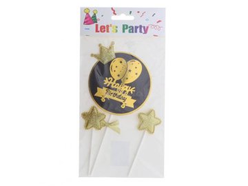 Топпер для торта HAPPY BIRTHDAY, 3 шт, арт. 7012308102