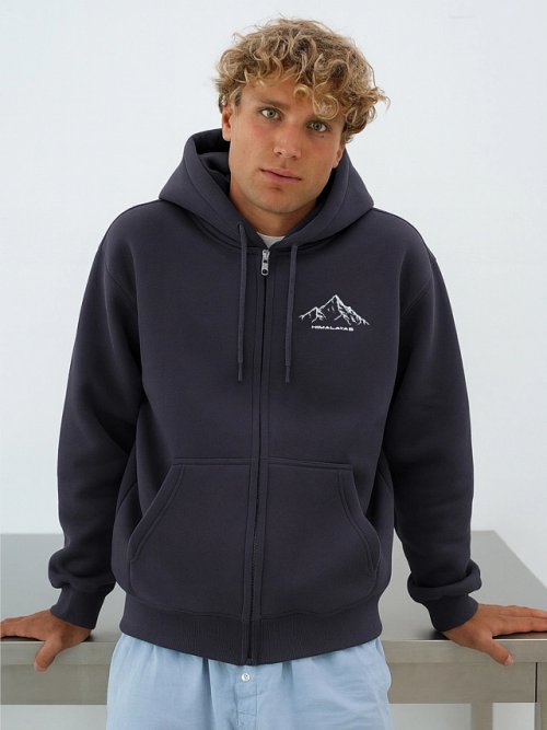 Жакет на молнии серый, фото 1 из 9