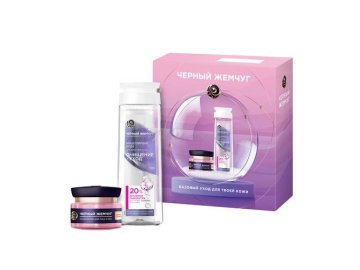 Подарочный набор ЧЕРНЫЙ ЖЕМЧУГ Мицеллярная вода, 250 мл + мультиуход для лица и век, 46 мл Мила