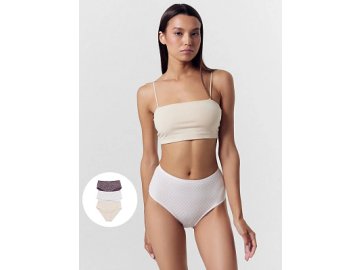 Трусы женские макси мультипак (3 шт.) белые в мелкий узор