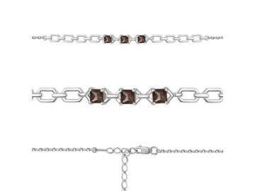 Браслет декоративный Aquamarine, серебро 925 проба, вставка кварц