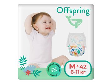 Трусики-подгузники Offspring M 6-11кг Джунгли (42 шт)
