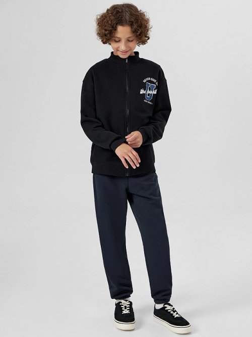 Толстовка для мальчиков черная с принтом "never give up", фото 5 из 9