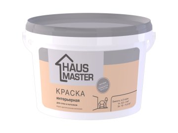 Краска HAUS MASTER интерьерная белая матовая  3л (4,0 кг)