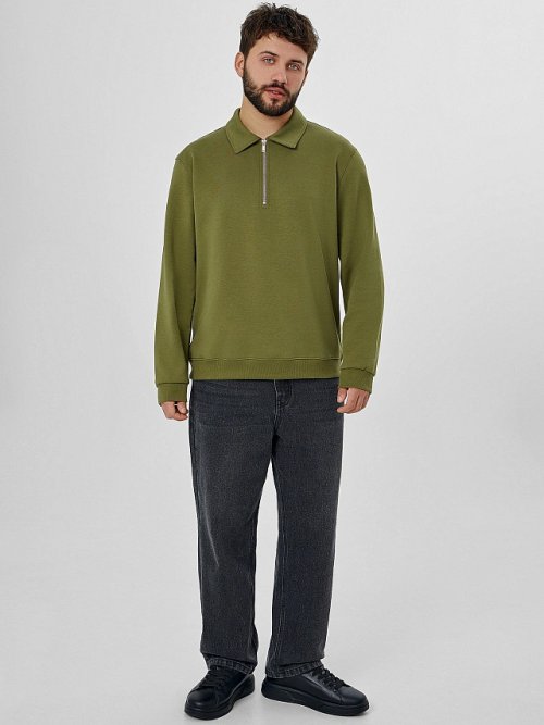 Свитшот мужской оливковый, фото 3 из 6