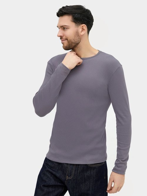 Лонгслив мужской в сером цвете, фото 1 из 5