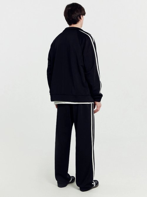 Брюки мужские черные со светло-молочными лампасами, фото 7 из 8