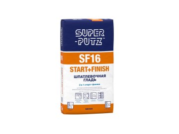 Шпатлевка гипсовая SUPER-PUTZ SF16 START+FINISH шпатлевочная гладь 15кг