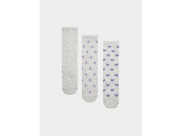 Высокие детские носки мультипак (3 пары) в сером цвете с рисунком Марк Формель