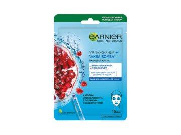 Маска для лица GARNIER Увлажнение + Аква Бомба тканевая, 1 шт, 32 г